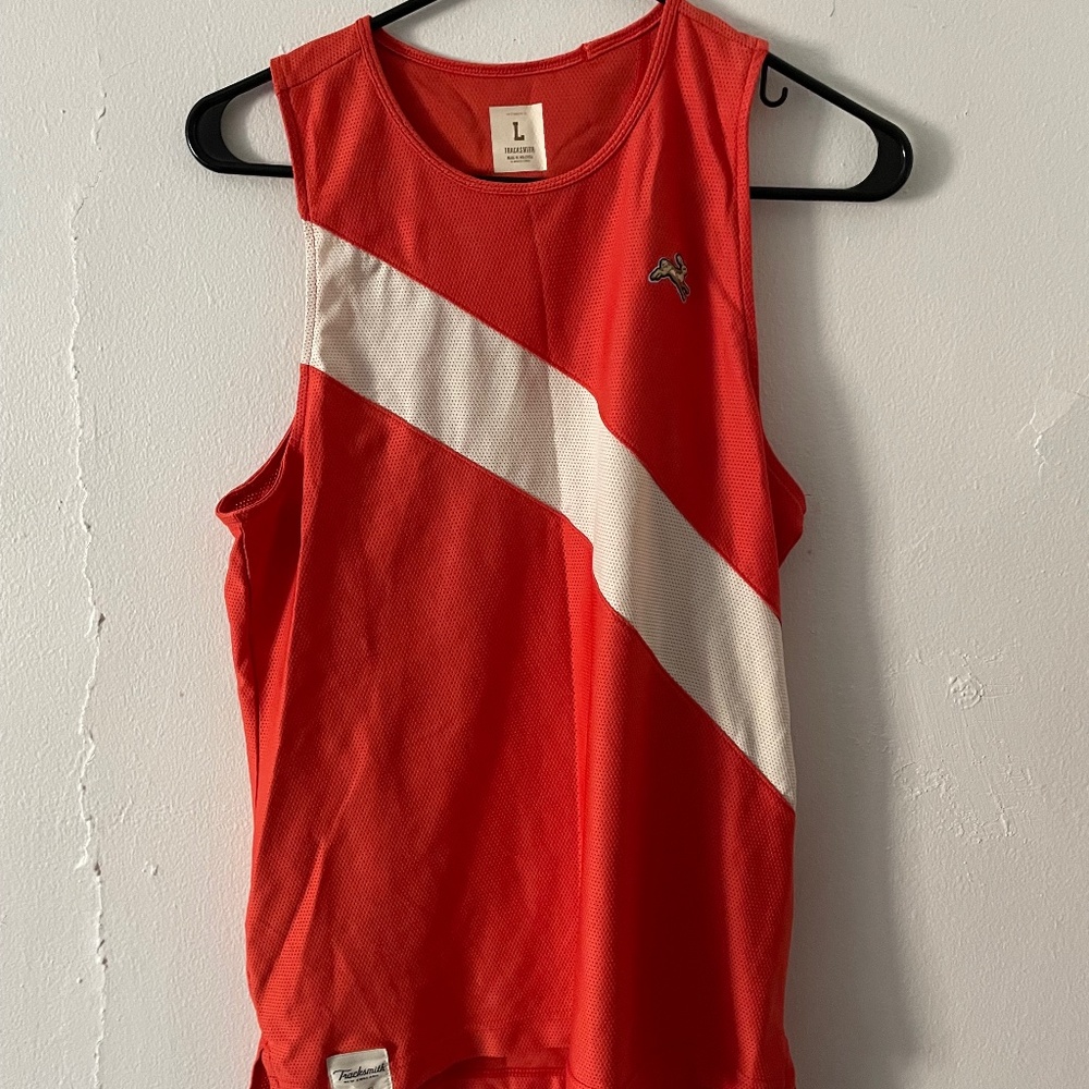 Tracksmith VC singlet in orange, Womens L